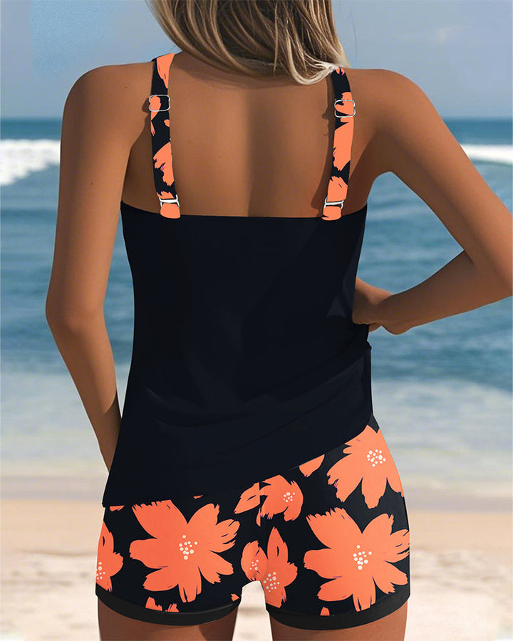 Carola | Tankini Décolleté Stampato