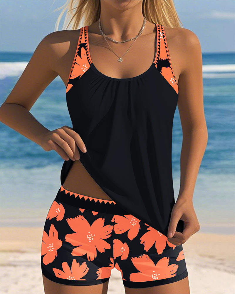 Carola | Tankini Décolleté Stampato