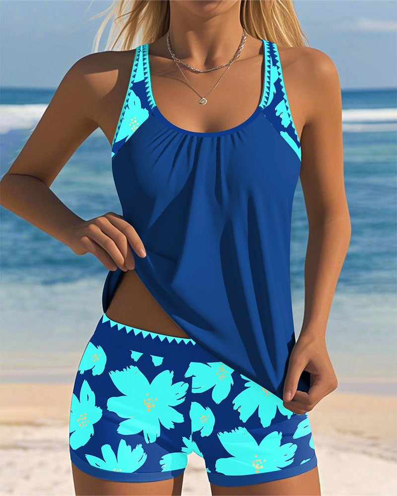Carola | Tankini Décolleté Stampato