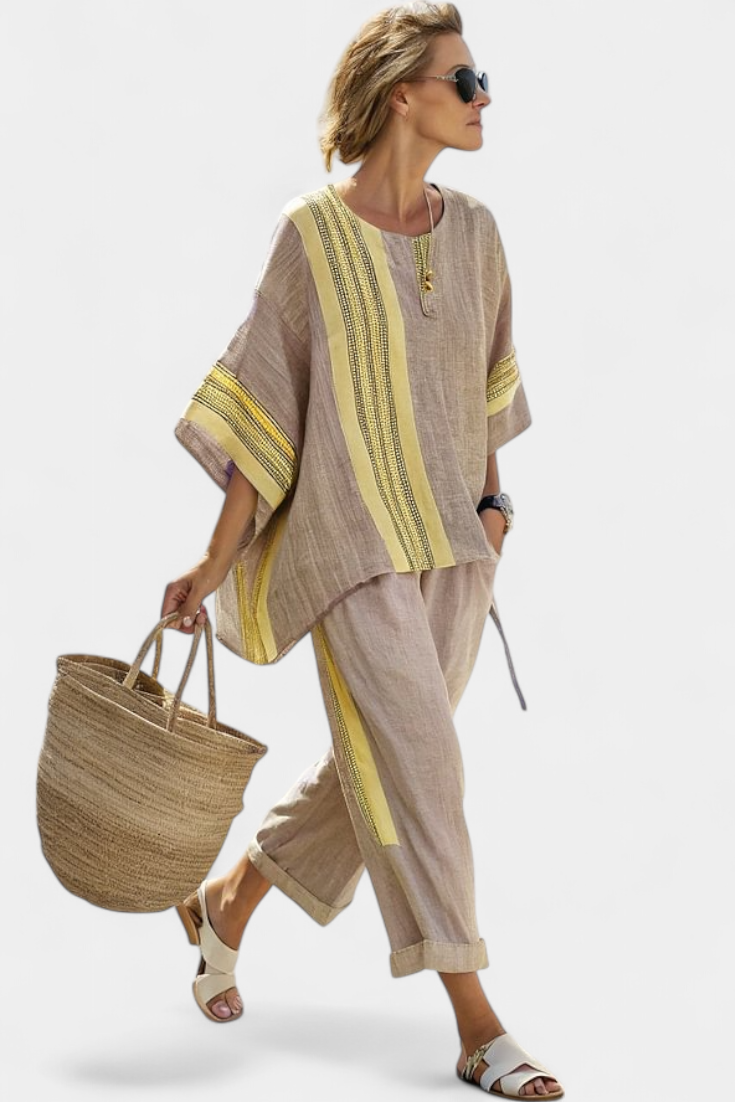 Lavanda Lino™ | Righe Gialle