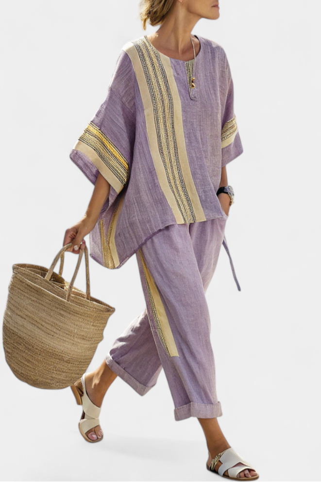 Lavanda Lino™ | Righe Gialle