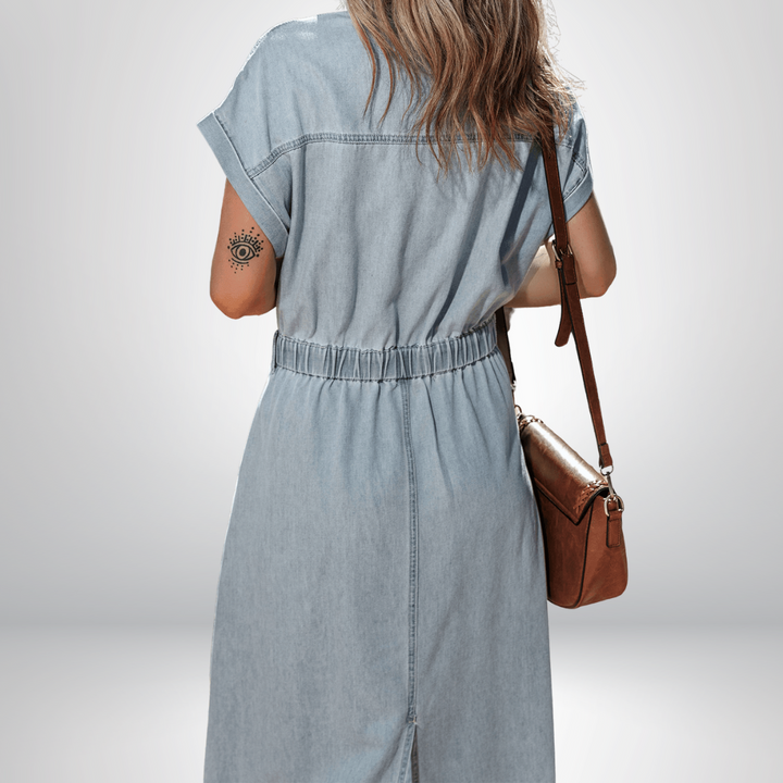 Sofia™ | Elegante Abito in Denim con Fascino a Pipistrello