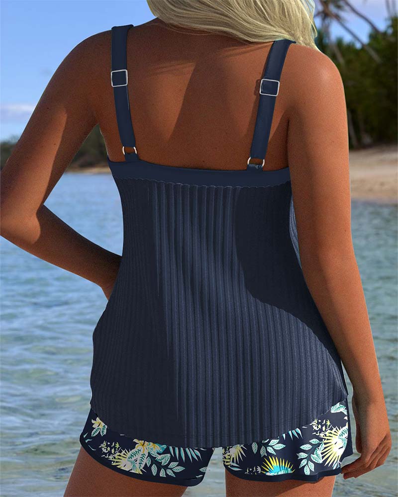 Beau | Tankini a Righe Due Pezzi