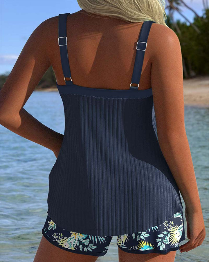 Beau | Tankini a Righe Due Pezzi