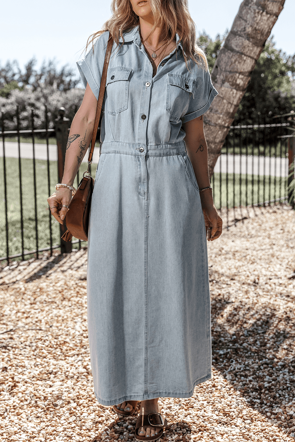 Sofia™ | Elegante Abito in Denim con Fascino a Pipistrello