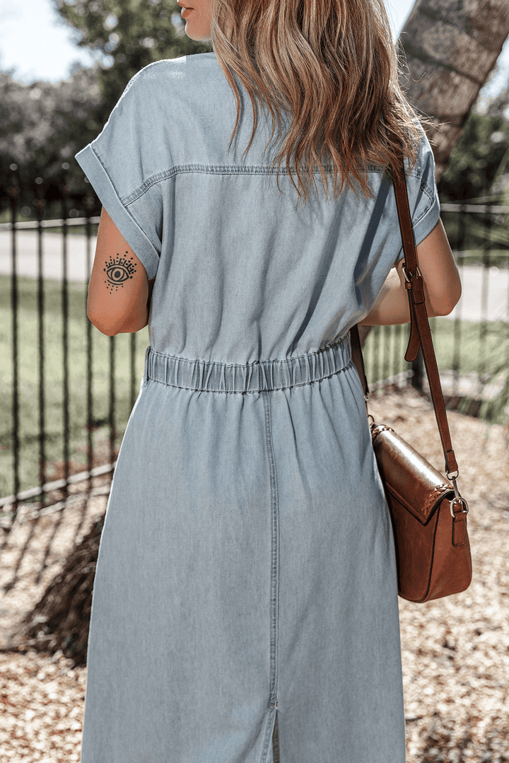 Sofia™ | Elegante Abito in Denim con Fascino a Pipistrello